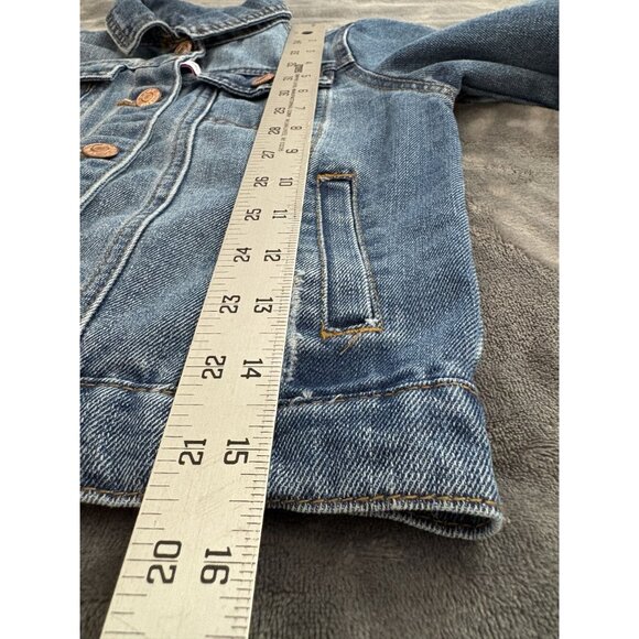 Tommy Bahama Girl's Distressed Denim Jacket Size 6 Medium Wash Button Front - Picture 8 of 8